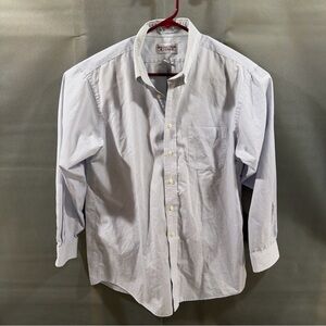 Roundtree & Yorke Blue White Striped Dress Shirt Sz 17-35 / Read Description